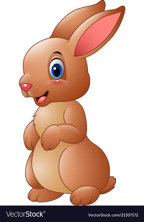 Cartoon brown rabbit vector image on VectorStock | Animated rabbit ...