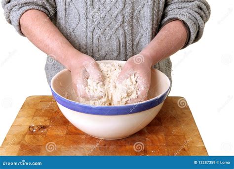 Making Bread Kneading Dough Stock Image - Image of baking, flour: 12287359