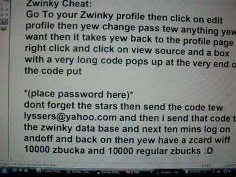 ZWINKY CODE FOR 10000 ZCARD! - YouTube