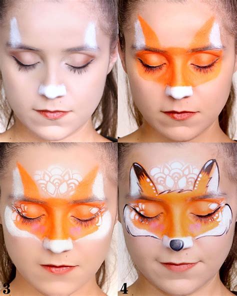 Easy fox step by step face paint – Artofit