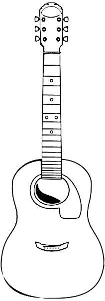 Acoustic guitar pattern. Use the printable outline for crafts, creating stencils, scrapbooking ...