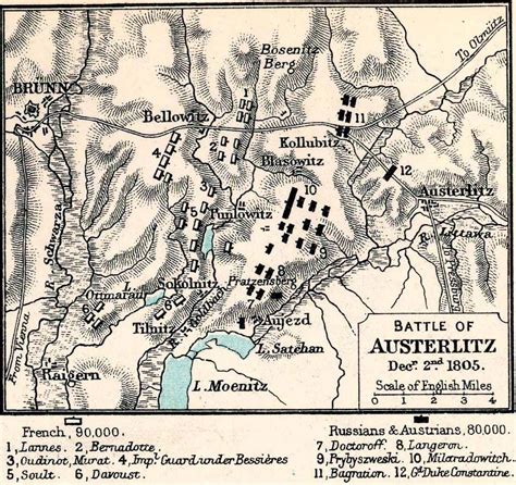 Map of the Battle of Austerlitz - December 2, 1805 | Battle, Map ...