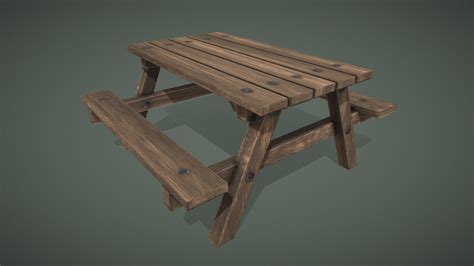 Low-Poly Wooden Bench - Download Free 3D model by Memorie [0d2edaf] - Sketchfab