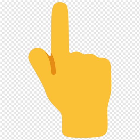 Yellow hand illustration, Emoji Index finger Index finger Hand, fingers, people, sms, index png ...