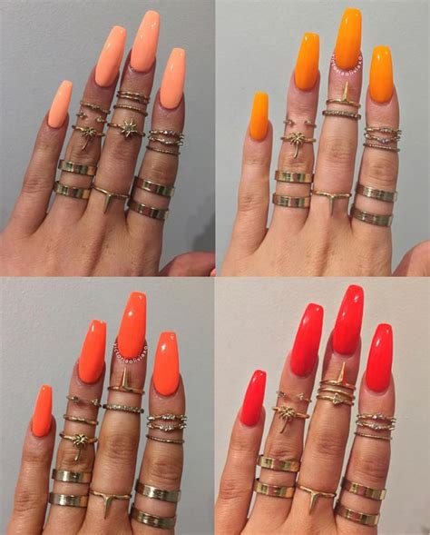 Pin by 𝑆𝑡𝑎𝑟𝐶ℎ𝑖𝑙𝑑 on Nails 101 | Orange nails, Pretty nails, Manicure