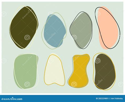 Set of Abstract Shapes in Pastel Colors. Vector Illustration. Stock Illustration - Illustration ...