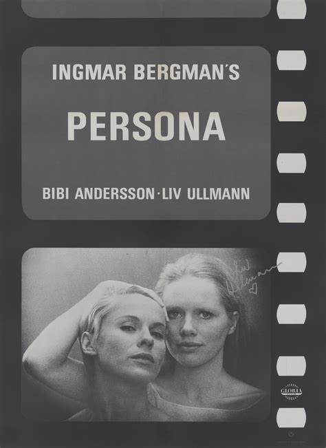 PERSONA (1966) FIRST GERMAN RELEASE POSTER, 1967, SIGNED BY LIV ULLMANN ...