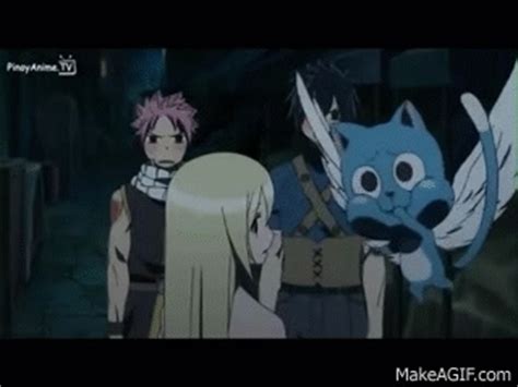 Fairy Tail- Natsu and Gray see Lucy naked on Make a GIF