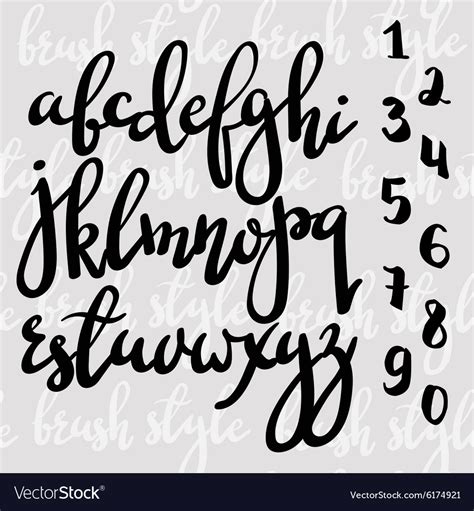 Handwritten brush pen modern calligraphy font Vector Image