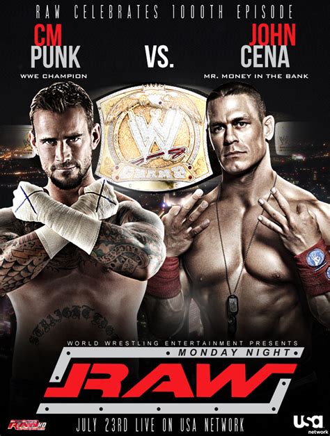 CM Punk Vs John Cena at Raw 1000th Episode by isharkfeli on DeviantArt