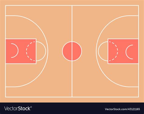 Basketball court top view template sports ground Vector Image