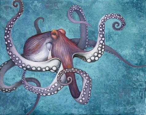 Octopus art, Octopus painting, Octopus wall art