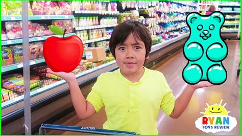 Ryan with Kids Size Shopping Cart Learn Healthy Food Choices!!! - Vcbela