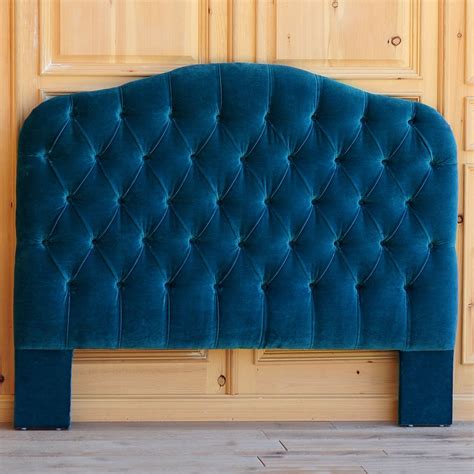 Blue Tufted Headboard - Peacock Blue Diamond Tufted Headboard | Bodaswasuas