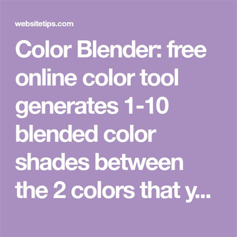 Color Blender: free online color tool generates 1-10 blended color ...