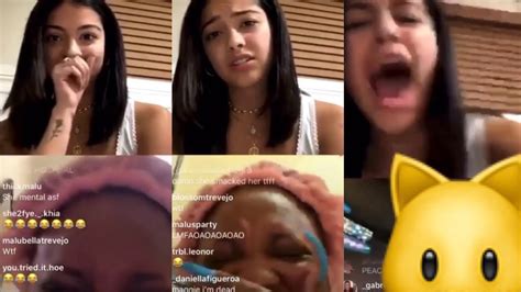 Lovely peaches shows her 🐱 on live to Malu trevejo | FULL LIVE - YouTube