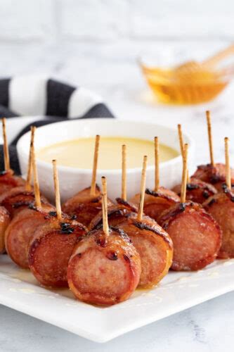 Bacon Wrapped Sausage Bites - Fun Money Mom