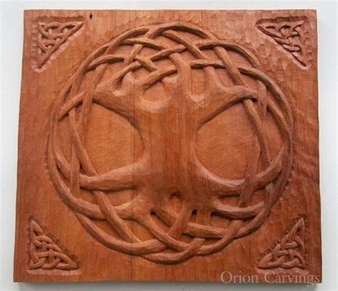 Celtic Tree of Life Wood carving, Handmade Woodcarving, 11,8 x 11,8 in | OrionCarvings ...