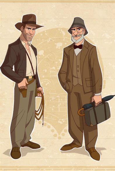 Indiana Jones and his father. Cartoon drawing | Indiana jones films ...