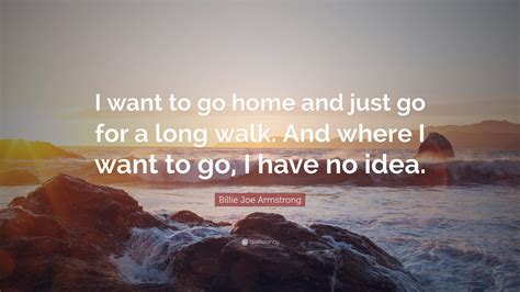 Billie Joe Armstrong Quote: “I want to go home and just go for a long ...