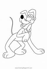 Pluto Looking Up Coloring Page For Kids  Free Printable sketch template