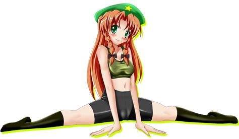 Wallpaper : anime girls, Touhou, Hong Meiling, Bike shorts, spandex, green eyes, braids ...