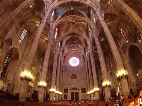 Rose Window Showing Inside The Palma Cathedral