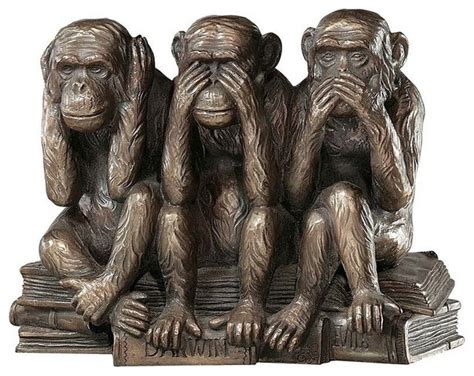 Hear-No, See-No, Speak-No Evil Monkeys Statue - Contemporary - Decorative Objects And Figurines ...