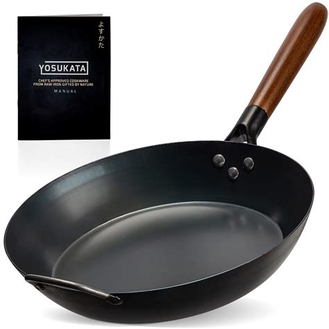 11,8-inch Pre-Seasoned Black Carbon Steel Skillet Pan | Yosukata