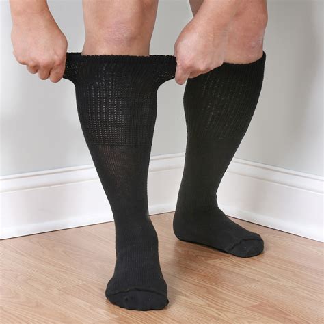 Men's Extra Wide Calf Diabetic Knee High Socks - 3 Pairs | Support Plus