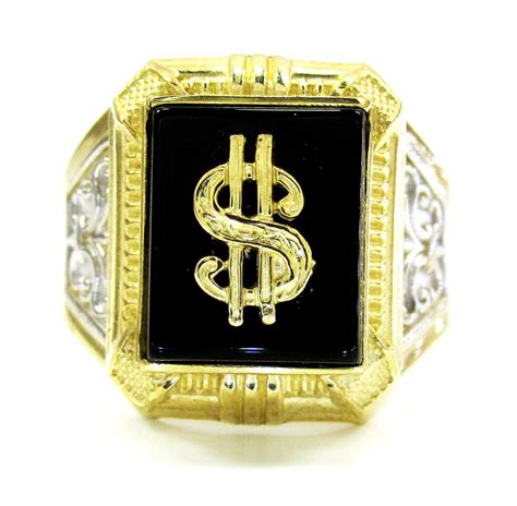Buy Mens 10k Yellow Gold Dollar Sign Ring Online at SO ICY JEWELRY