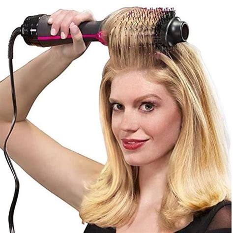 1000W Professionnel Sèche-Cheveux Brosse 2 En 1 Lisseur Cheveux Curler Peigne Électrique Sèche ...