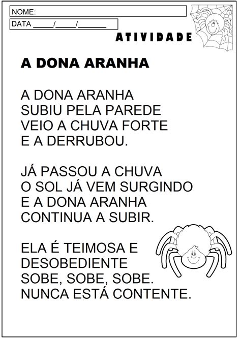 ATIVIDADES: A Dona Aranha