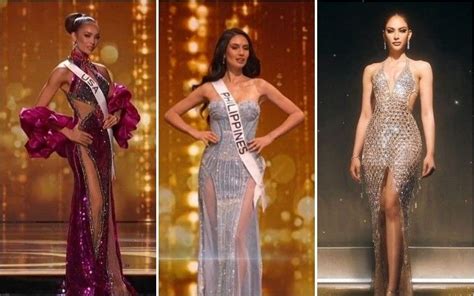 Pull-tabs, arm trains, capes: Evening gown standouts at Miss Universe ...