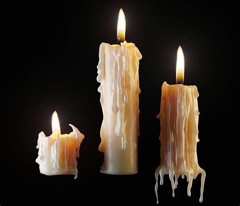 3D melted candles - TurboSquid 1508096 | Melting candles, Candles, Candle photography dark