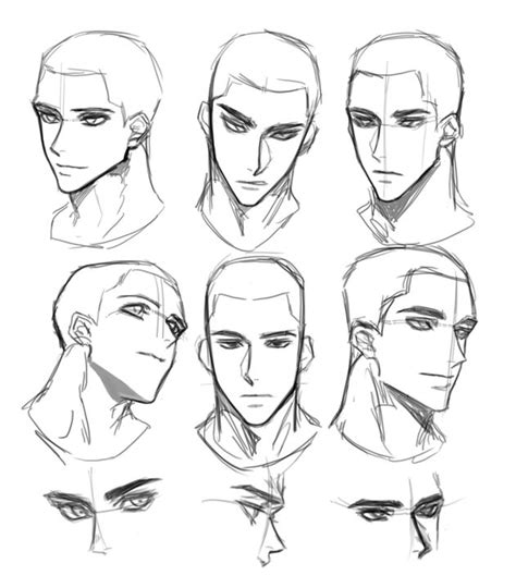 #anime #male #face #reference #animemalefacereference | Face drawing reference, Male face ...