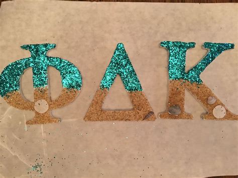 Phi Delta Kappa beach themed letters for sorority. Kappies letters ΦΔΚ. Ocean themed letter ...