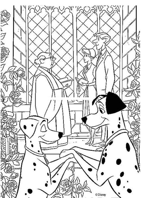 101 Dalmatians wedding coloring page