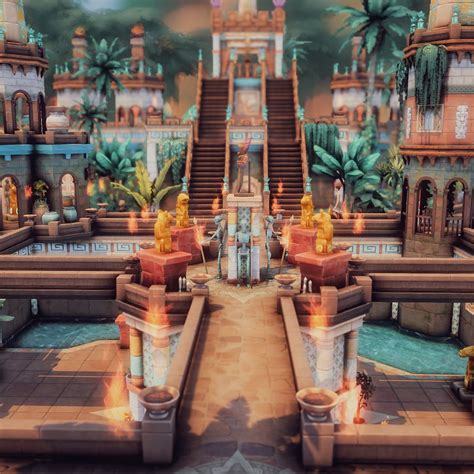 🌴🌄 Temple City Sim Da'Zar 🌴🌄 Floating flames show visitors the way to ...