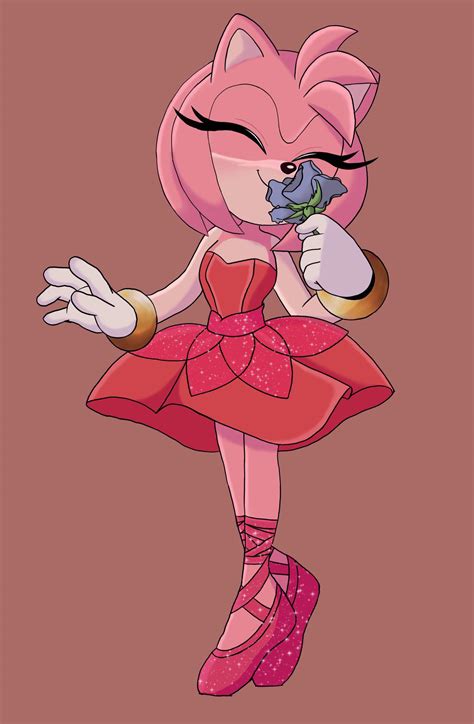 Amy Rose in a red dress. (By @BethzyBlx) : r/SonicTheHedgehog