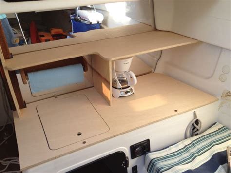 Started working on the Galley | Sailboat interior, Boat galley, Boat ...