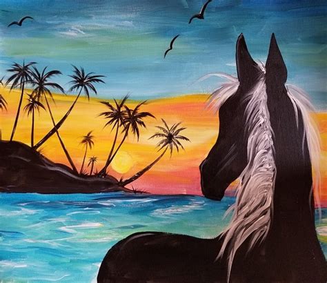 Brushes & Brew Painting Class Beach Horse Painting ClassThe Official Pigeon Forge Chamber of ...