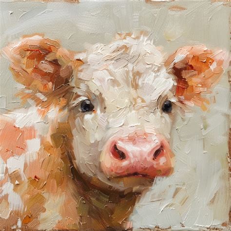 Baby Cow Portrait Art Print Free Stock Photo - Public Domain Pictures