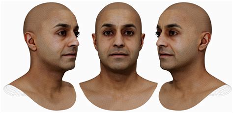 Male 3D model / Retopologised Head Scan 41