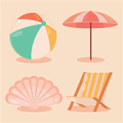 beach icon set 10462269 Vector Art at Vecteezy