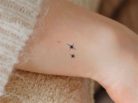 2 Stars Temporary Tattoo / Second Star to the Right Tattoo - Etsy