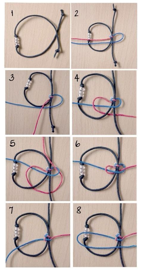 Square Sliding Knot - | Sliding knot tutorial, Diy bracelets tutorials, Jewelry knots