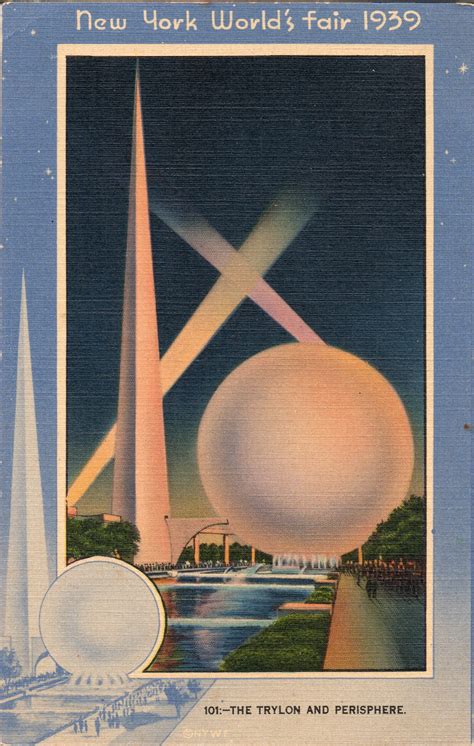 1939 NEW YORK WORLD'S FAIR TRYLON AND PERISPHERE (Miller Art Co. 101) Retro Ads, Vintage ...