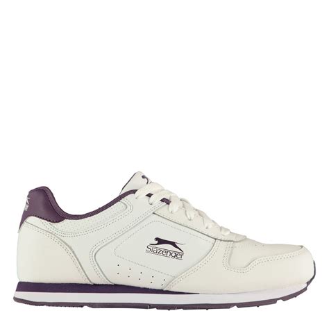 Slazenger Womens Classic Ladies Leather Lace Up Trainers Sports Shoes Sneakers