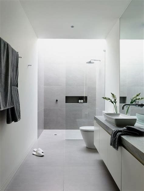 Grey Modern Small Rectangle Small Bathroom Designs